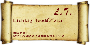 Lichtig Teodózia névjegykártya